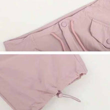 画像をギャラリービューアに読み込む, ピンクカジュアルパンツ女性の夏の薄いセクションハイウエストパンツルーズオーバーオール