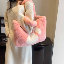 画像をギャラリービューアに読み込む, モコモコバッグ女性大容量新型秋冬手提げショルダーバッグ冬のモコモコバッグ通勤トートバッグ