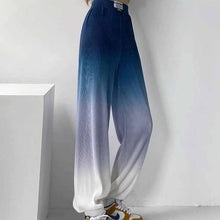 画像をギャラリービューアに読み込む, ファッショナブルなルーズグラデーションスポーツパンツ夏薄部カジュアルオーバーオールハイウエストストレートパンツ痩身パンツ