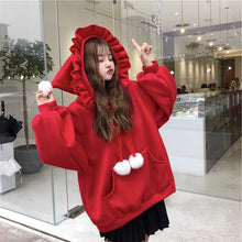 画像をギャラリービューアに読み込む, クリスマスト洋服韓国ファッションパーカー原宿系ダンス洋服トップスレデイーズレッドイエロー