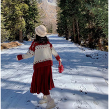 画像をギャラリービューアに読み込む, かわいい韓国っぱタートルネックセータークリスマス洋服レッドトップス