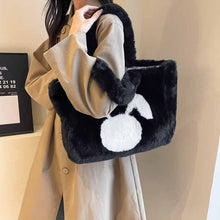 画像をギャラリービューアに読み込む, モコモコバッグ女性大容量新型秋冬手提げショルダーバッグ冬のモコモコバッグ通勤トートバッグ