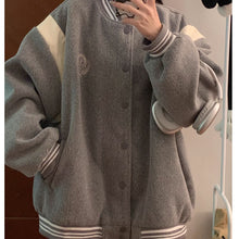 画像をギャラリービューアに読み込む, 原宿系スタイル ファッション おしゃれスボールジャケットスタジャンアウタージャケットストリートHIPHOPメンズ奇抜派手ワッペン大きいサイズバイカラーヒップホップ