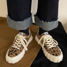 画像をギャラリービューアに読み込む, おしゃれスニーカー総柄厚底ヒョウ靴シューズヒップホップシューズ