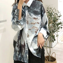 画像をギャラリービューアに読み込む, ファッション レディース トレンド ゆったり 大きめ ビッグシルエット カジュアル ストリート ヴィンテージ風 絵画風 メンズライク 春服 秋服
