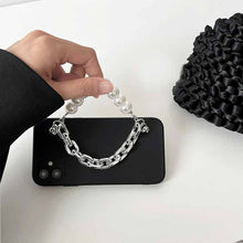 画像をギャラリービューアに読み込む, 韓国っぽ バー チェーンパール付き ショルダーストラップiphoneケース iphone13ケース iphone14ケース
