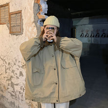 画像をギャラリービューアに読み込む, 韓国風襟付きボアビッグジャケットコートレデイーズ