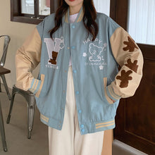 画像をギャラリービューアに読み込む, 防寒防風くま柄カジュアルシンプルトップス可愛いコートジャケット韓国風 冬レデイーズ