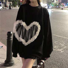 画像をギャラリービューアに読み込む, 秋冬ハート柄着心地いいパーカー韓国風フード付きセーター