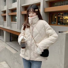 画像をギャラリービューアに読み込む, 可愛いおしゃれ長袖ボアスタンドカラーキルティングダウンコートレデイーズ韓国系