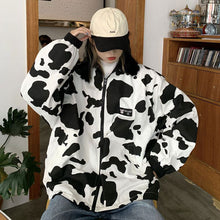 画像をギャラリービューアに読み込む, 原宿系ストリート系ブルゾン リバーシブル 牛柄動物柄コートジャケット