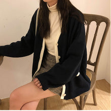 画像をギャラリービューアに読み込む, ニットゆったりカジュアルトップス ニットセーターニットカーディガン
