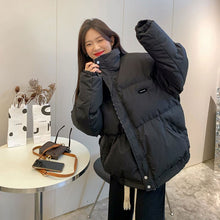 画像をギャラリービューアに読み込む, 防寒防風ゆったり裏地チェックダウンジャケットコート韓国系