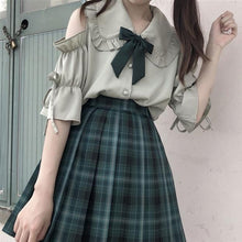 画像をギャラリービューアに読み込む, セットで着ればアイドル級セットアイテム トップス スカート 上下2点セット フリル プリーツ ミニスカート オフショル ガーリー