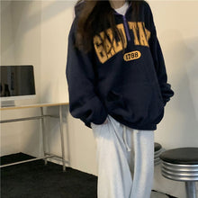 画像をギャラリービューアに読み込む, ストリート個性的ハーフジップロゴパーカー長袖トップストレーナー