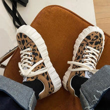 画像をギャラリービューアに読み込む, おしゃれスニーカー総柄厚底ヒョウ靴シューズヒップホップシューズ