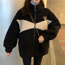 画像をギャラリービューアに読み込む, 防寒防風くま柄ゆったりシンプルトップス可愛いコートジャケット韓国風 冬レデイーズ