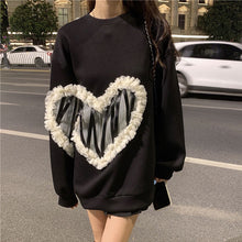 画像をギャラリービューアに読み込む, 秋冬ハート柄着心地いいパーカー韓国風フード付きセーター