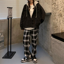 画像をギャラリービューアに読み込む, ゆったりシンプルトップスコートジャケット フード付き デニムアウター韓国風