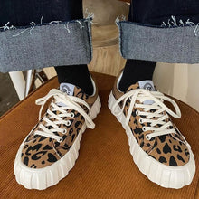画像をギャラリービューアに読み込む, おしゃれスニーカー総柄厚底ヒョウ靴シューズヒップホップシューズ