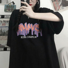 画像をギャラリービューアに読み込む, 原宿系Tシャツ ストリートロゴ ビッグシルエット半袖 トップス ダンス 衣装 ヒップホップ コスチューム