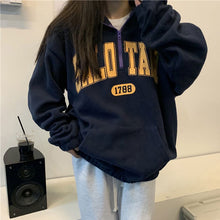 画像をギャラリービューアに読み込む, ストリート個性的ハーフジップロゴパーカー長袖トップストレーナー