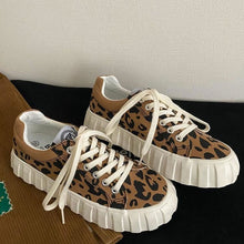 画像をギャラリービューアに読み込む, おしゃれスニーカー総柄厚底ヒョウ靴シューズヒップホップシューズ