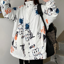 画像をギャラリービューアに読み込む, 原宿系リバーシブルくまゆったりトップスコートジャケットレデイーズファッション