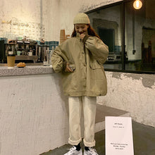 画像をギャラリービューアに読み込む, 韓国風襟付きボアビッグジャケットコートレデイーズ