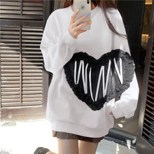 画像をギャラリービューアに読み込む, 秋冬ハート柄着心地いいパーカー韓国風フード付きセーター