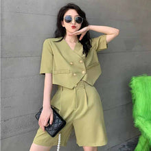 画像をギャラリービューアに読み込む, 2点セットアップ Vネックジャケットシャツとショート丈パンツ