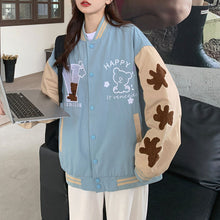 画像をギャラリービューアに読み込む, 防寒防風くま柄カジュアルシンプルトップス可愛いコートジャケット韓国風 冬レデイーズ