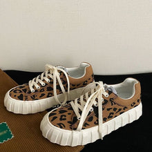 画像をギャラリービューアに読み込む, おしゃれスニーカー総柄厚底ヒョウ靴シューズヒップホップシューズ