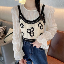 画像をギャラリービューアに読み込む, セットアップ早春カジュアル キュートフリルスリーブ ブラウス長袖シャツ