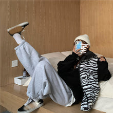 画像をギャラリービューアに読み込む, 裏起毛パンツ ジョガーパンツゆったりストリート系レデイーズ ハイウエスト ボトムス
