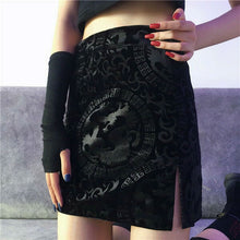 画像をギャラリービューアに読み込む, チャイナ風ミニスカート スリット入り ブラック 黒 ダンス 衣装 ヒップホップ コスチューム 韓国ファッション 大きいサイズ 個性的 服 原宿系