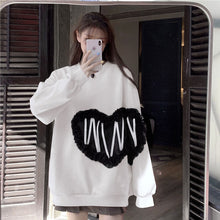画像をギャラリービューアに読み込む, 秋冬ハート柄着心地いいパーカー韓国風フード付きセーター