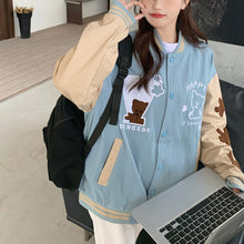 画像をギャラリービューアに読み込む, 防寒防風くま柄カジュアルシンプルトップス可愛いコートジャケット韓国風 冬レデイーズ