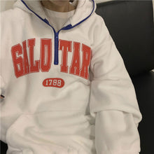 画像をギャラリービューアに読み込む, ストリート個性的ハーフジップロゴパーカー長袖トップストレーナー