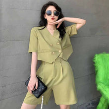 画像をギャラリービューアに読み込む, 2点セットアップ Vネックジャケットシャツとショート丈パンツ