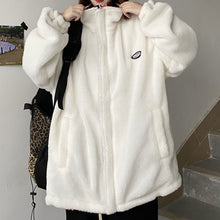 画像をギャラリービューアに読み込む, 原宿系リバーシブルくまゆったりトップスコートジャケットレデイーズファッション