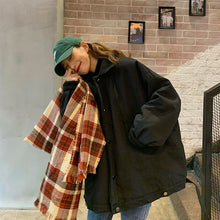 画像をギャラリービューアに読み込む, 韓国風襟付きボアビッグジャケットコートレデイーズ