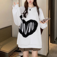 画像をギャラリービューアに読み込む, 秋冬ハート柄着心地いいパーカー韓国風フード付きセーター