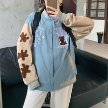 画像をギャラリービューアに読み込む, 防寒防風くま柄カジュアルシンプルトップス可愛いコートジャケット韓国風 冬レデイーズ