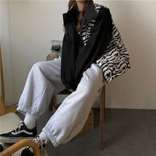 画像をギャラリービューアに読み込む, 裏起毛パンツ ジョガーパンツゆったりストリート系レデイーズ ハイウエスト ボトムス