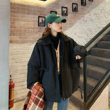 画像をギャラリービューアに読み込む, 韓国風襟付きボアビッグジャケットコートレデイーズ