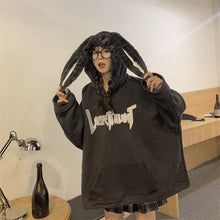 画像をギャラリービューアに読み込む, かわいいラビット耳付きフードパーカーガーリー