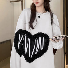 画像をギャラリービューアに読み込む, 秋冬ハート柄着心地いいパーカー韓国風フード付きセーター