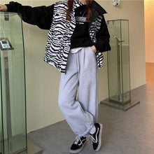 画像をギャラリービューアに読み込む, 裏起毛パンツ ジョガーパンツゆったりストリート系レデイーズ ハイウエスト ボトムス