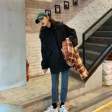 画像をギャラリービューアに読み込む, 韓国風襟付きボアビッグジャケットコートレデイーズ